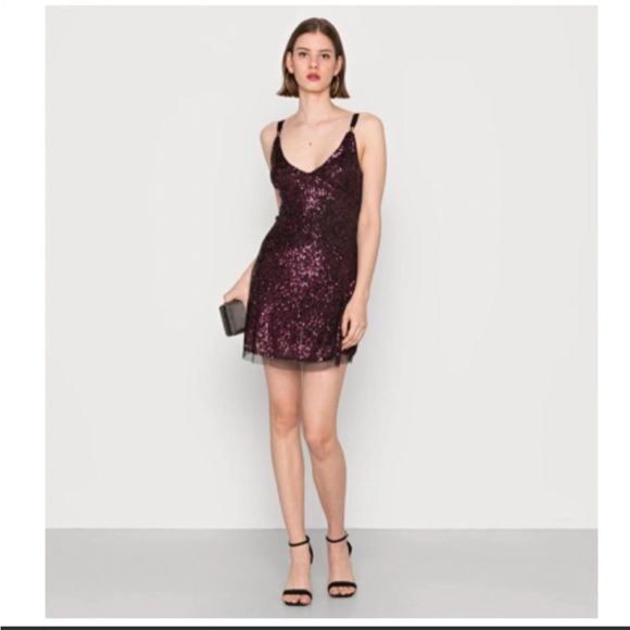 Free People Gold Rush Mini Dress In Plum - Picture 2 of 8